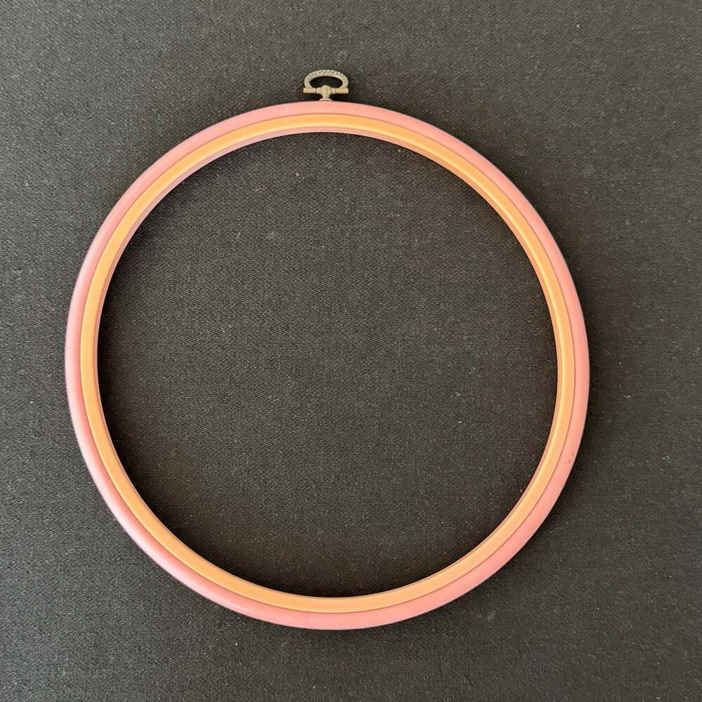 Vintage Anchor Flexi Pink Embroidery Hoop Tight Fabric 10”